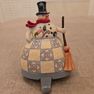 Jim Shore Snowman Stocking Hanger Figurine Original Box (2)